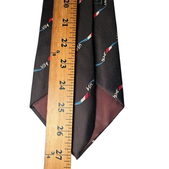 VINTAGE Bicentennial Necktie Dark Grey 1776 1976 Gino Pompeii Silk Made In Italy - Picture 9 of 16